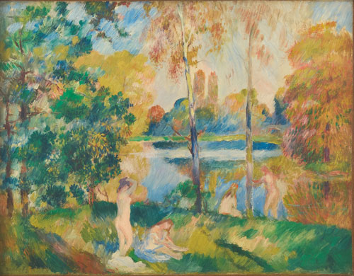 Pierre-Auguste Renoir, Paesaggio fluviale con bagnanti, 1885 ca., The Scharf Collection