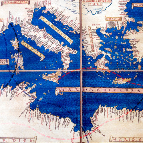 mappa medievale del Mediterraneo